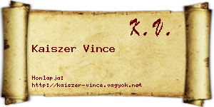 Kaiszer Vince névjegykártya